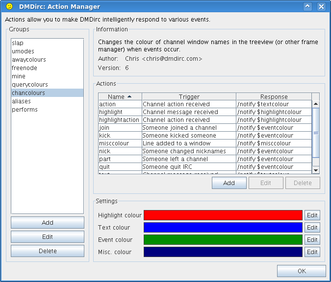 New actions manager UI